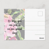Waterverf Rozen Roze op zwart sparen de Datum Briefkaart (Achterkant)