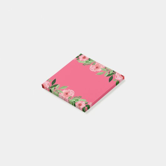 Waterverf Rozen Roze Post-it® Notes (Schuin)