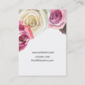 Waterverf Rozen Roze Wit Bloemen Glam Chic Visitekaartje (Achterkant)