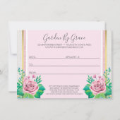 Waterverf Rozen Rustisch houten cadeaubon Kaart (Achterkant)