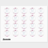 Waterverf Rozen Script Bedankt Namen Ronde Sticker (Vel)