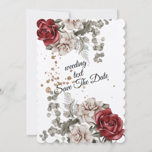 Waterverf Rozen Spring Bouquet Love Uitnodiging (Voorkant)