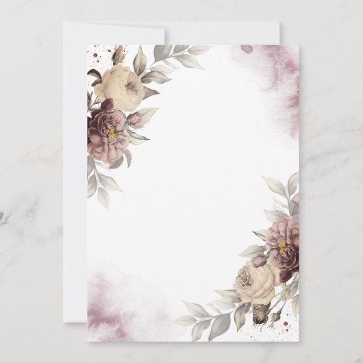 Waterverf  Rozen Stippen RSVP Kaart (Achterkant)