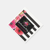 Waterverf Rozen & Stripes Afstudeerfeest Servet (Hoek)