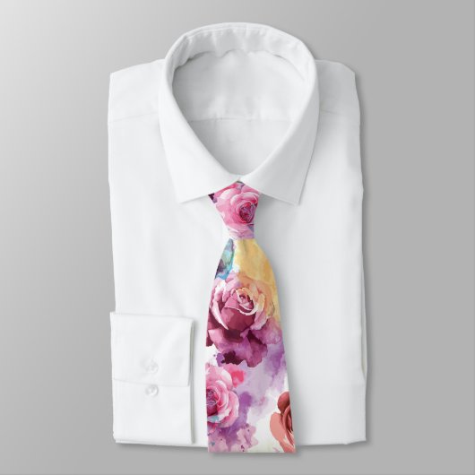 Waterverf Rozen Stropdas (Gebonden)