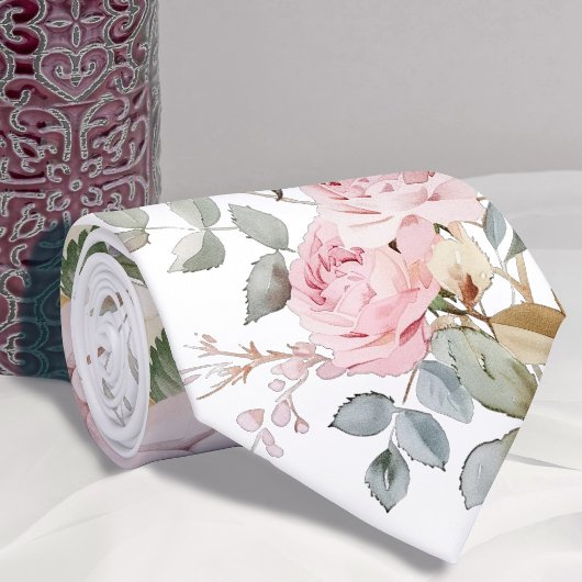 Waterverf rozen stropdas