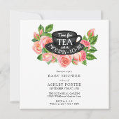 Waterverf Rozen | Tea Party Baby shower Kaart (Voorkant)