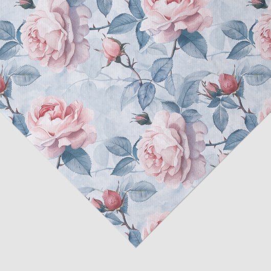 , Waterverf Rozen Tissuepapier (Detail)