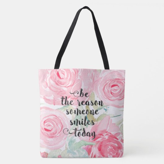 Waterverf rozen tote bag (Voorkant)