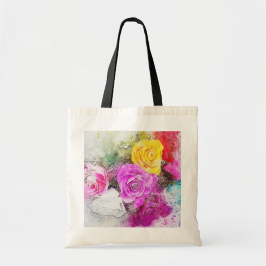 Waterverf Rozen Tote Bag (Voorkant)