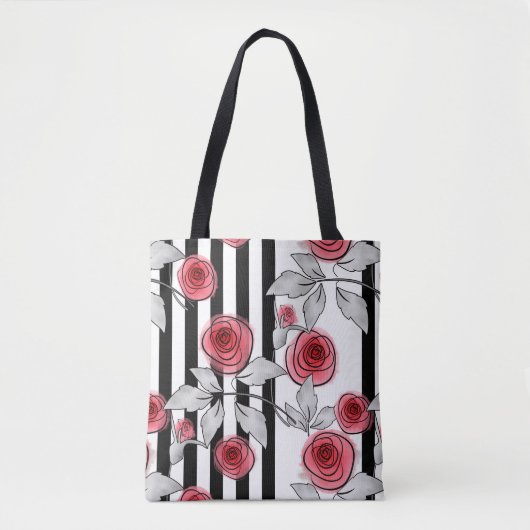 Waterverf rozen tote bag (Voorkant)