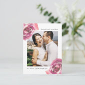 Waterverf Rozen Trouwen Save the Date Foto Aankondigingskaart (Staand voorkant)