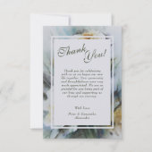 Waterverf Rozen trouwfoto Bedankkaart (Voorkant)