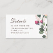 Waterverf rozen trouwgegevens. Elegant floral Informatiekaartje (Voorkant)