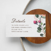 Waterverf rozen trouwgegevens. Elegant floral Informatiekaartje