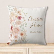 Waterverf Rozen Tuin Elegant Monogram Bloemen