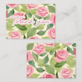Waterverf Rozen van Dankbaarheid Opmerking Kaart Notitiekaartje (Voorkant / Achterkant)