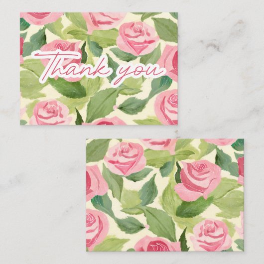 Waterverf Rozen van Dankbaarheid Opmerking Kaart Notitiekaartje (Voorkant / Achterkant)