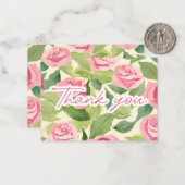 Waterverf Rozen van Dankbaarheid Opmerking Kaart Notitiekaartje (Voorkant / Achterkant in situ)