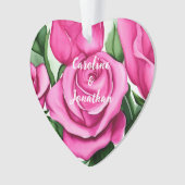 Waterverf Rozen Verloving Ornament (voorkant)