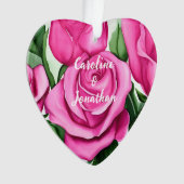 Waterverf Rozen Verloving Ornament (voorkant)