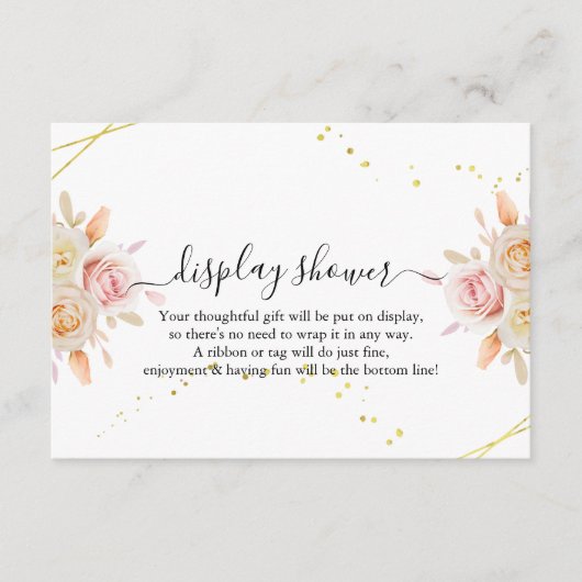 Waterverf Rozen Vertoning Bridal bruiloft Shower Informatiekaartje (Voorkant)