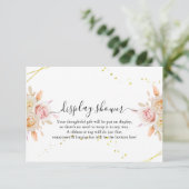 Waterverf Rozen Vertoning Bridal bruiloft Shower Informatiekaartje (Staand voorkant)