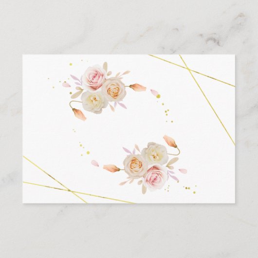 Waterverf Rozen Vertoning Bridal bruiloft Shower Informatiekaartje (Achterkant)