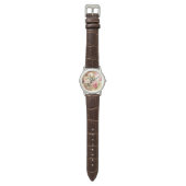 Waterverf Rozen Victoriaans bloemen Horloge (Vlak)