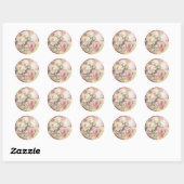  Waterverf Rozen Victoriaans bloemen Ronde Sticker (Vel)