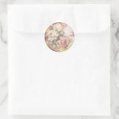 Waterverf Rozen Victoriaans bloemen Ronde Sticker (Tas)