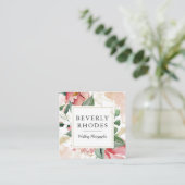 Waterverf Rozen Vierkante Visitekaartje (Staand voorkant)