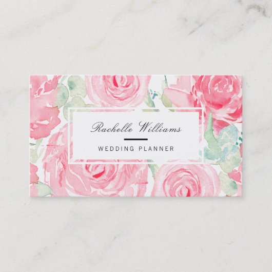 Waterverf rozen visitekaartje (Voorkant)