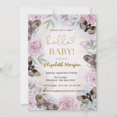 Waterverf Rozen Vlinders Stippen Baby shower Kaart (Voorkant)