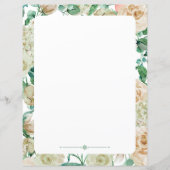 Waterverf rozen voor flessenschrijfpapier crème (Voorkant)