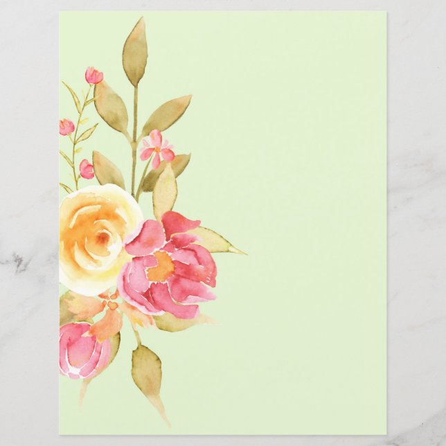 Waterverf Rozen voor kattentuin (Voorkant)