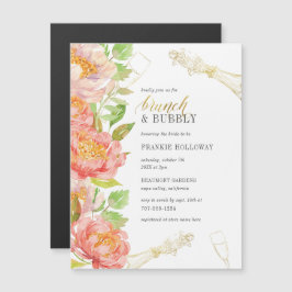 Waterverf Rozen | Vrijgezellenfeest Brunch & Bubbl Magnetische Uitnodiging