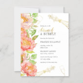 Waterverf Rozen | Vrijgezellenfeest Brunch & Bubbl Magnetische Uitnodiging (Voorkant)