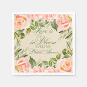 Waterverf Rozen Vrijgezellenfeest Servet (Voorkant)