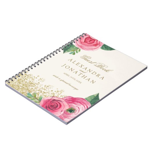 Waterverf Rozen Weddenschap Notitieboek (Linkerzijde)