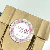 Waterverf Rozen Wedding Ronde Sticker