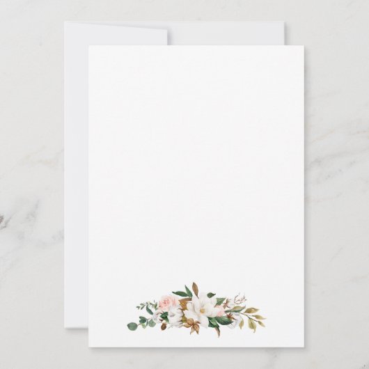 Waterverf Rozen Witte Magnolias Wreator Kaart (Achterkant)