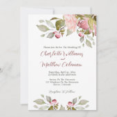 Waterverf Rozen Zacht Roze Huwelijk Kaart (Voorkant)