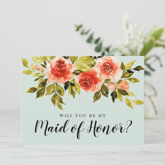 Waterverf Rozen zullen je zijn als mijn dochter va (Staand voorkant)