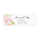 Waterverf rozenbouquet etiket (Voorkant)