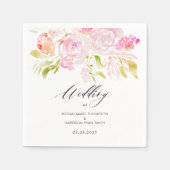 Waterverf rozenbouquet servet (Voorkant)