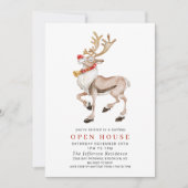 Waterverf RrendierCHRISTMAS HOLIDAY OPEN HUUSE Kaart (Voorkant)