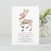 Waterverf RrendierCHRISTMAS HOLIDAY OPEN HUUSE Kaart (Staand voorkant)