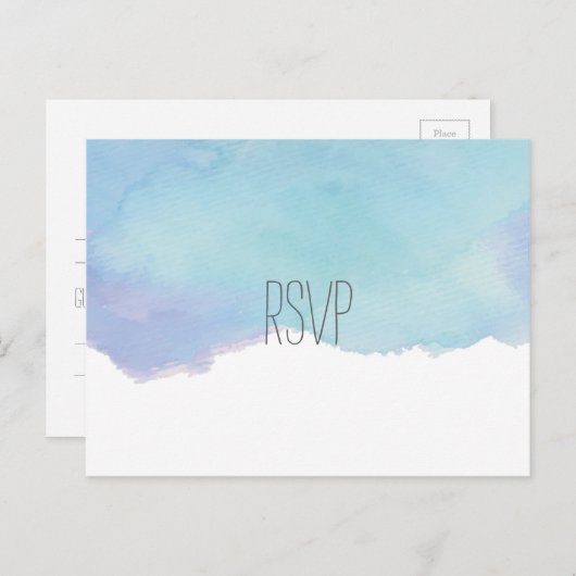 Waterverf RSVP Briefkaart (Voorkant / Achterkant)