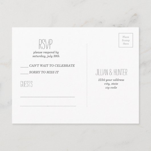 Waterverf RSVP Briefkaart (Achterkant)